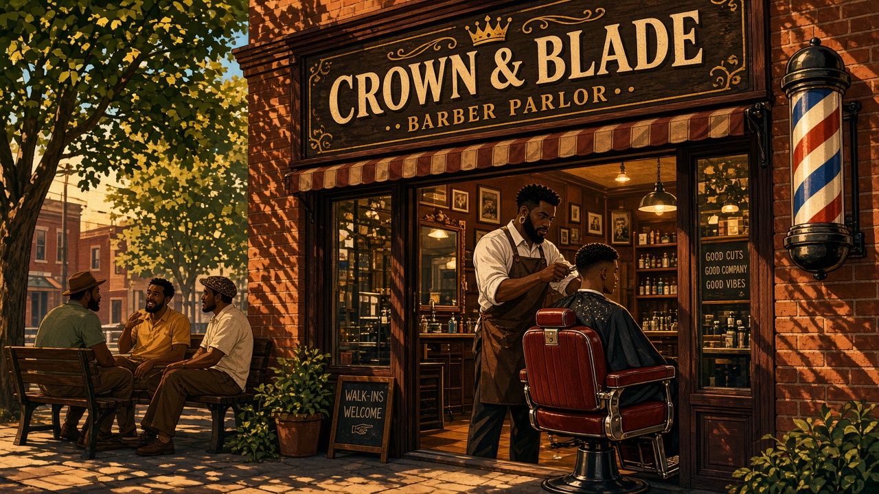 Crown & Blade Black Barbershop
